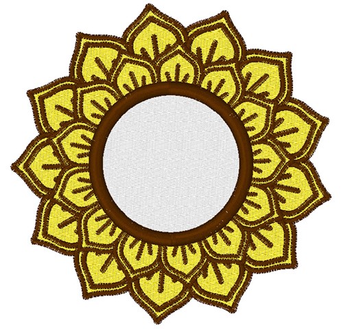 Layered Sunflower Monogram Frame Machine Embroidery Design