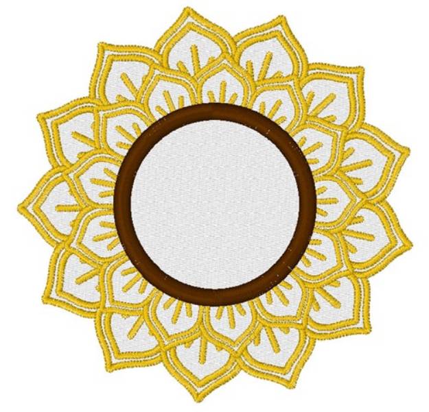 Picture of Large Sunflower Monogram Frame Machine Embroidery Design