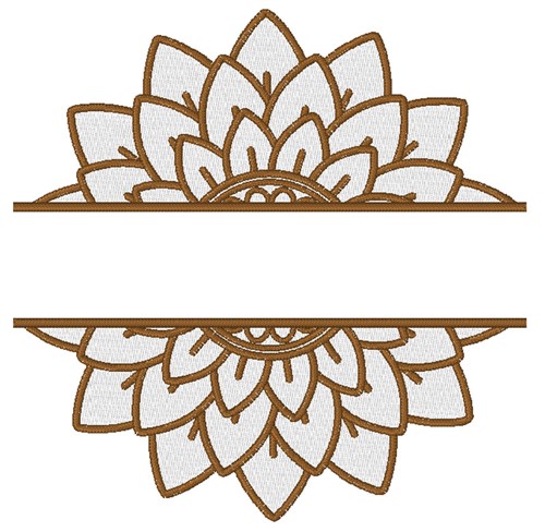 Sunflower Outline Name Drop Machine Embroidery Design