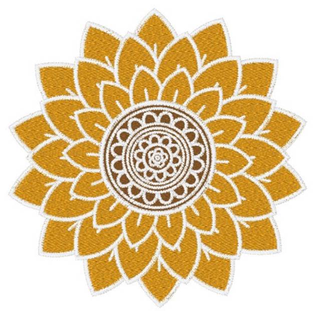 Picture of Decorative Sunflower Machine Embroidery Design
