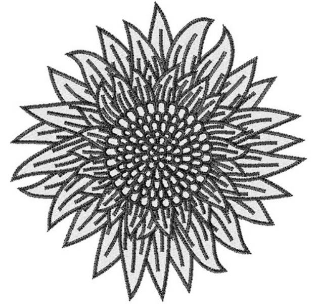 Picture of Sunflower Blossom Machine Embroidery Design