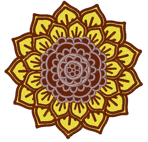 Layered Sunflower Machine Embroidery Design