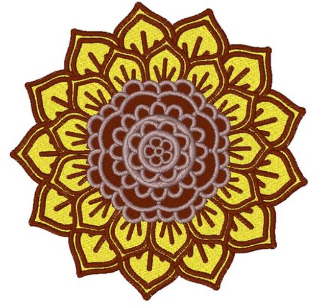 Picture of Layered Sunflower Machine Embroidery Design