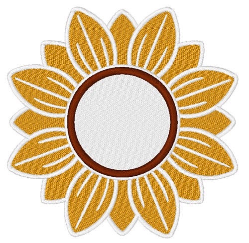 Sunflower Monogram Frame Machine Embroidery Design
