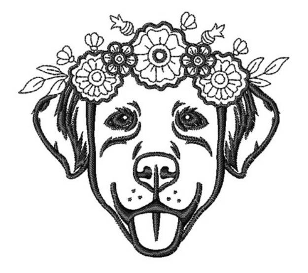 Picture of Floral Headband Dog Machine Embroidery Design