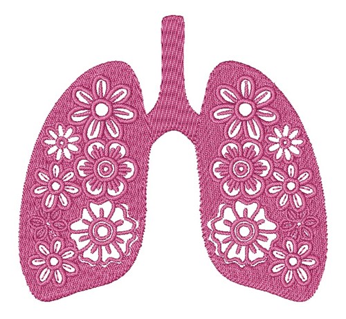 Floral Lungs Machine Embroidery Design