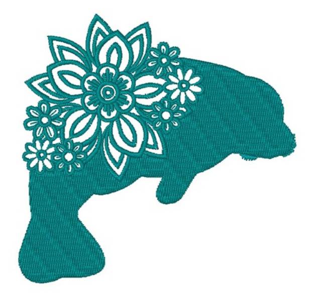 Picture of Floral Manatee Machine Embroidery Design