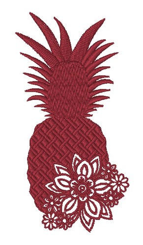 Floral Pineapple Machine Embroidery Design