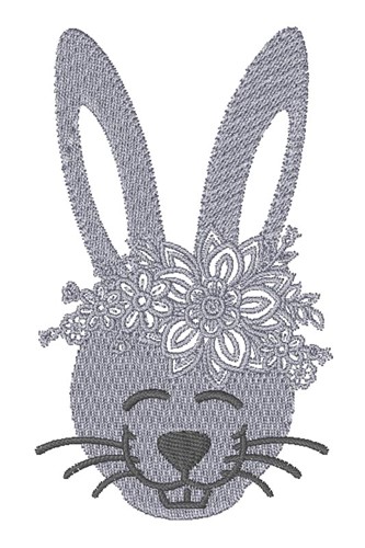 Floral Rabbit Machine Embroidery Design