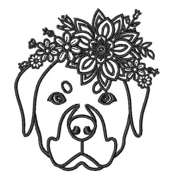 Picture of Floral Rottweiler Outline
