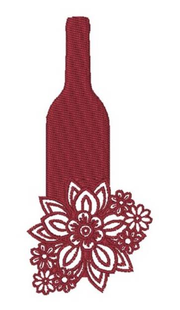 Picture of Floral Wine Bottle Machine Embroidery Design