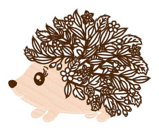Picture of Kawaii Floral Hedgehog Machine Embroidery Design