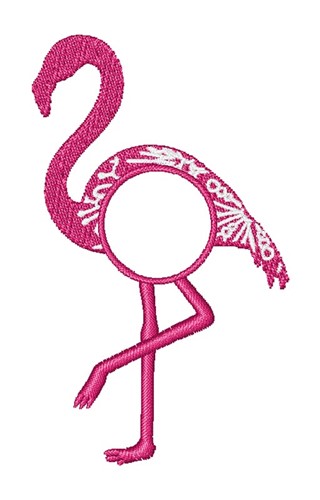 Flamingo Monogram Frame Machine Embroidery Design