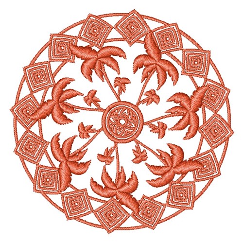 Palm Tree Mandala Machine Embroidery Design