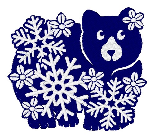 Snowflake Bear Machine Embroidery Design