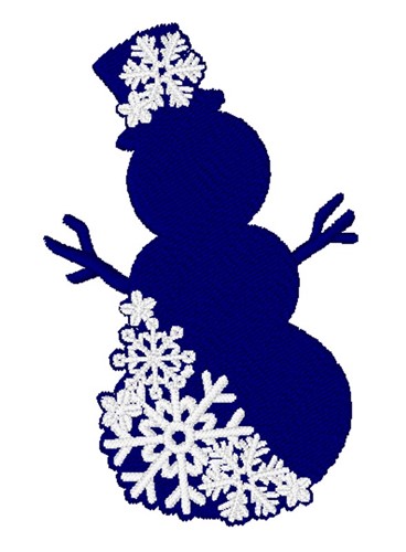 Snowflake Snowman Silhouette Machine Embroidery Design