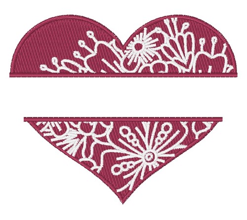 Floral Heart Name Drop Machine Embroidery Design