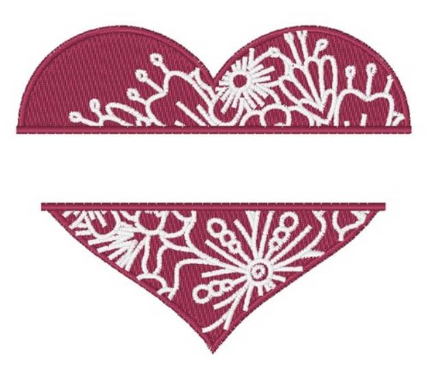 Picture of Floral Heart Name Drop Machine Embroidery Design