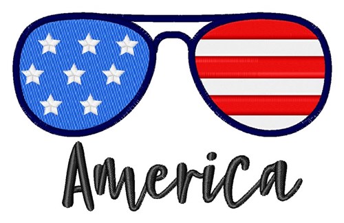 America Sunglasses Machine Embroidery Design