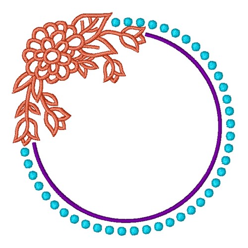 Flowers & Frame Machine Embroidery Design