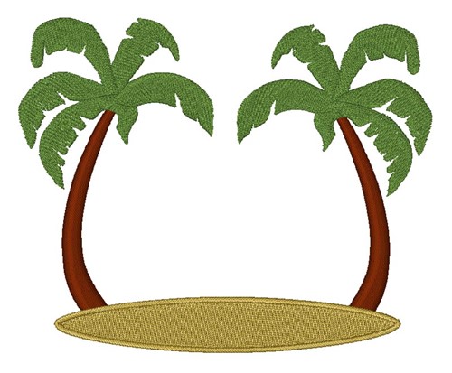 Palm Tree Frame Machine Embroidery Design