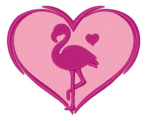 Flamingo Love Machine Embroidery Design