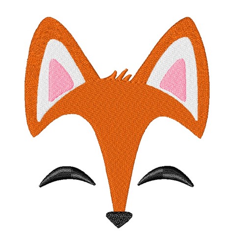Kawaii Fox Face Machine Embroidery Design