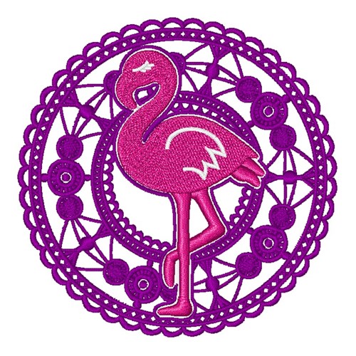 Lace Flamingo Machine Embroidery Design