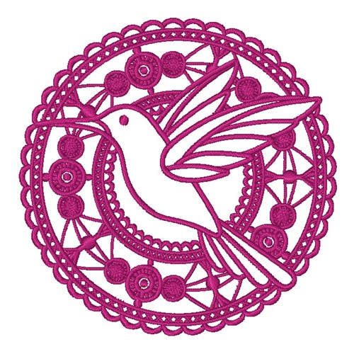 Lace Hummingbird Machine Embroidery Design