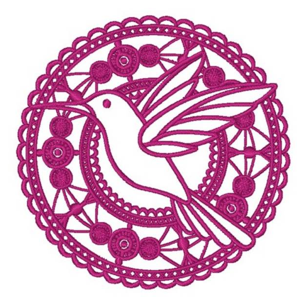Picture of Lace Hummingbird Machine Embroidery Design