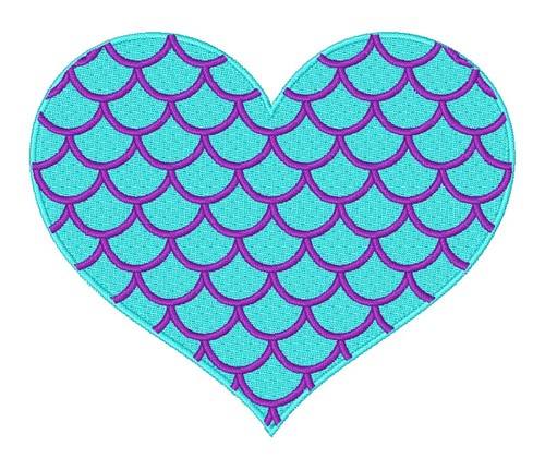 Mermaid Scales Heart Machine Embroidery Design