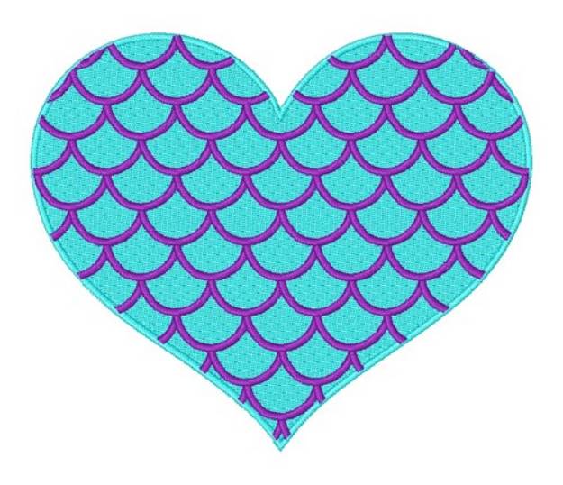 Picture of Mermaid Scales Heart Machine Embroidery Design