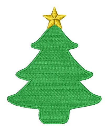 Christmas Tree & Star Machine Embroidery Design