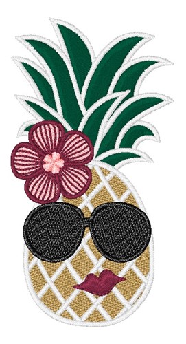 Layered Pineapple & Flower Machine Embroidery Design