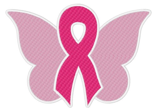 Awareness Ribbon & Butterfly Machine Embroidery Design