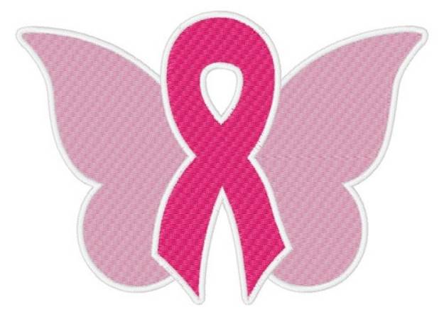 Picture of Awareness Ribbon & Butterfly Machine Embroidery Design