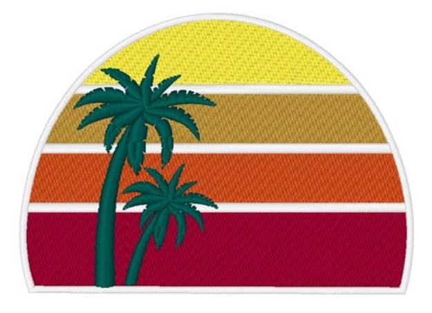 Picture of Sunset & Palm Treet Machine Embroidery Design