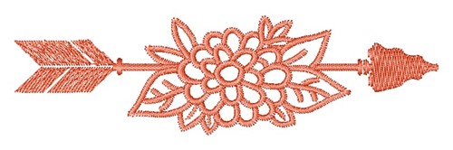 Floral Arrow Machine Embroidery Design
