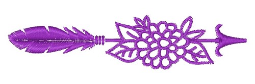 Purple Floral Arrow Machine Embroidery Design