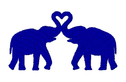 Elephant Love Machine Embroidery Design