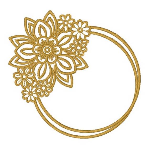 Picture of Circle Floral Frame Machine Embroidery Design