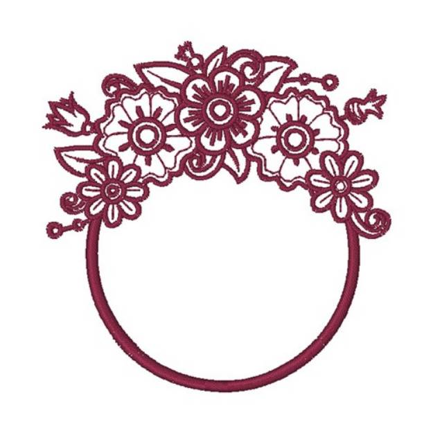 Picture of Beautiful Floral Frame Machine Embroidery Design
