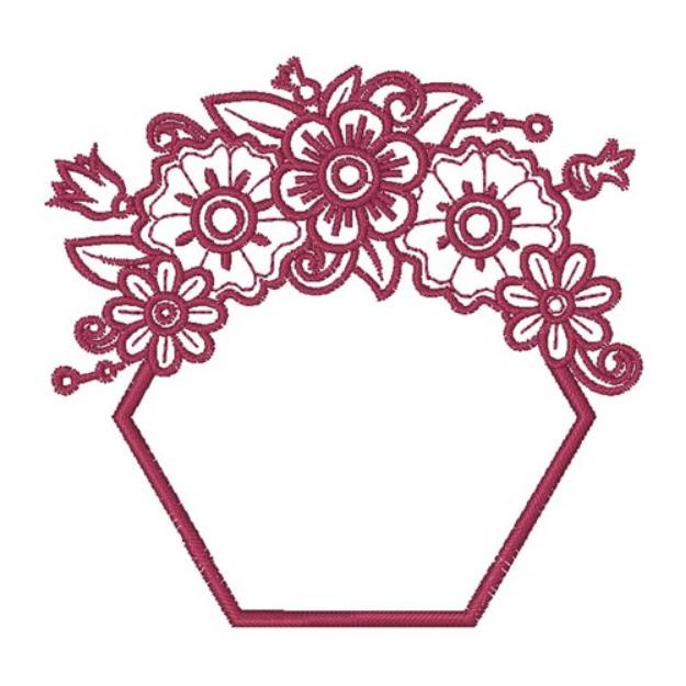 Picture of Floral Outline Hexagon Frame
