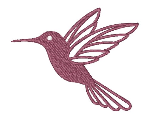 Hummingbird Silhouette Machine Embroidery Design
