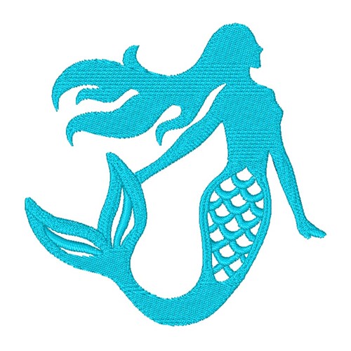Mermaid Silhouette Machine Embroidery Design