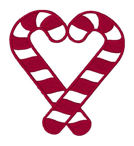 Candy Cane Heart Machine Embroidery Design
