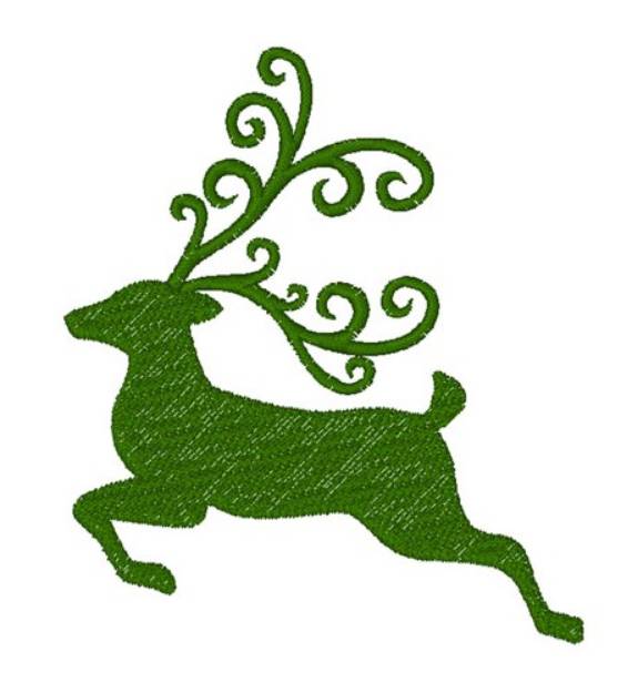 Picture of Swirly Christmas Reindeer Machine Embroidery Design