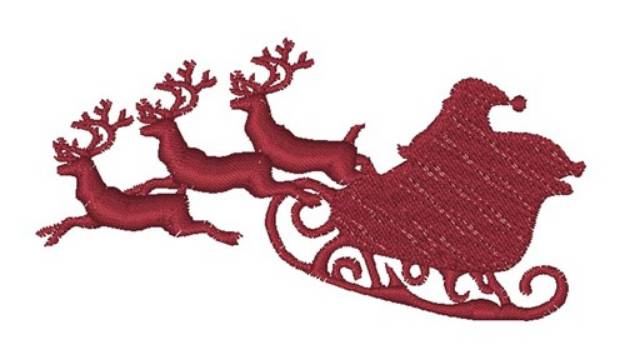 Picture of Santas Sleigh Silhouette Machine Embroidery Design