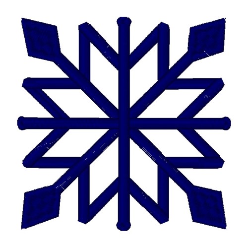 Square Snowflake Machine Embroidery Design
