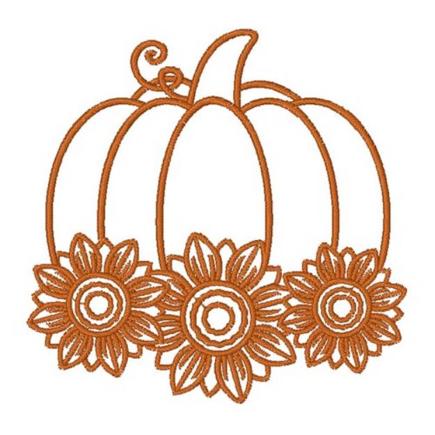 Picture of Pumpkin & Sunflowers Outline